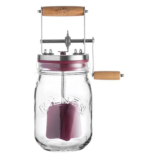 Kilner Butter Churner Glass Jar Manual Butter Paddles Butter Dish