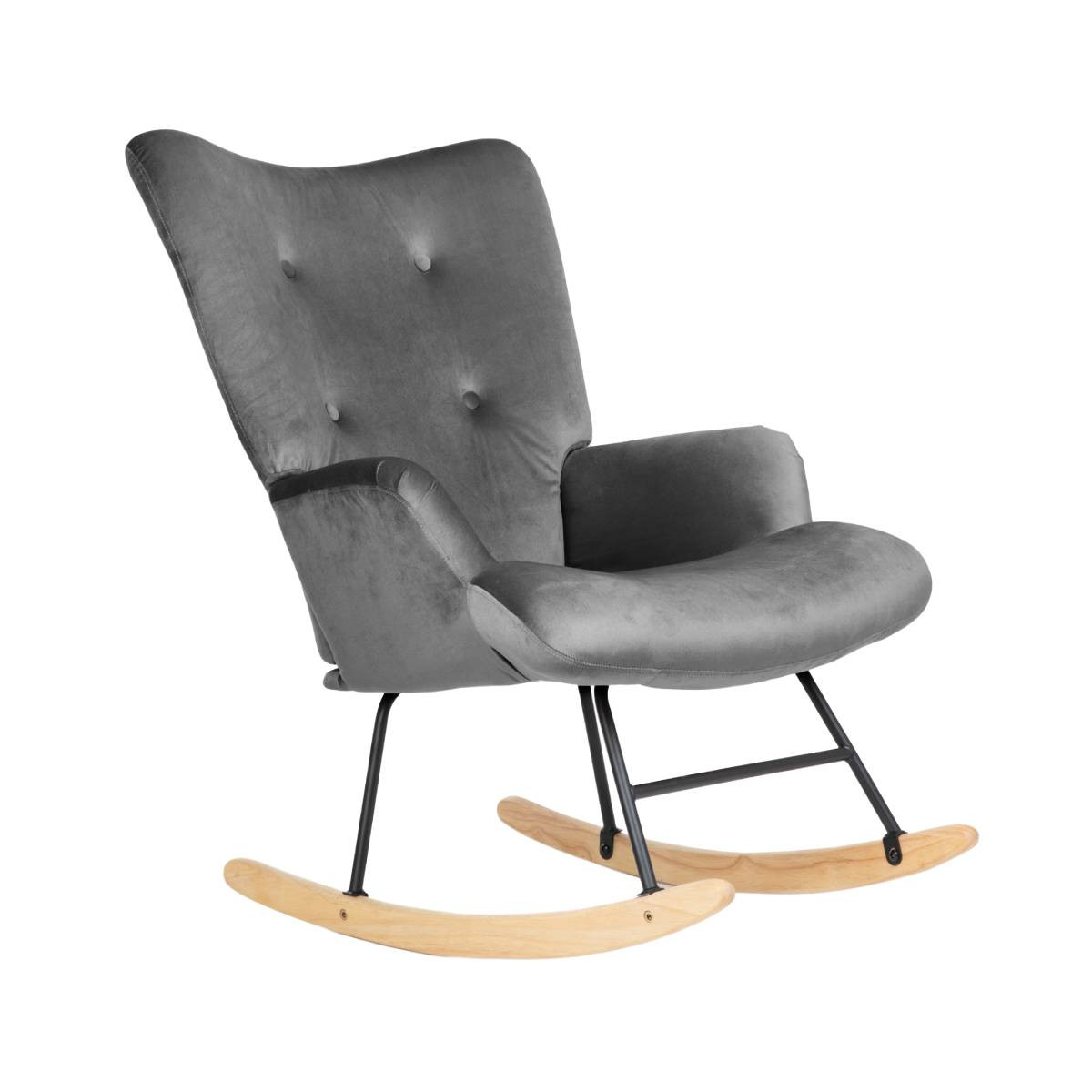 Fotel B2 MOSS PLUS 2w1 welurowy szary 70x95cm HOMLA