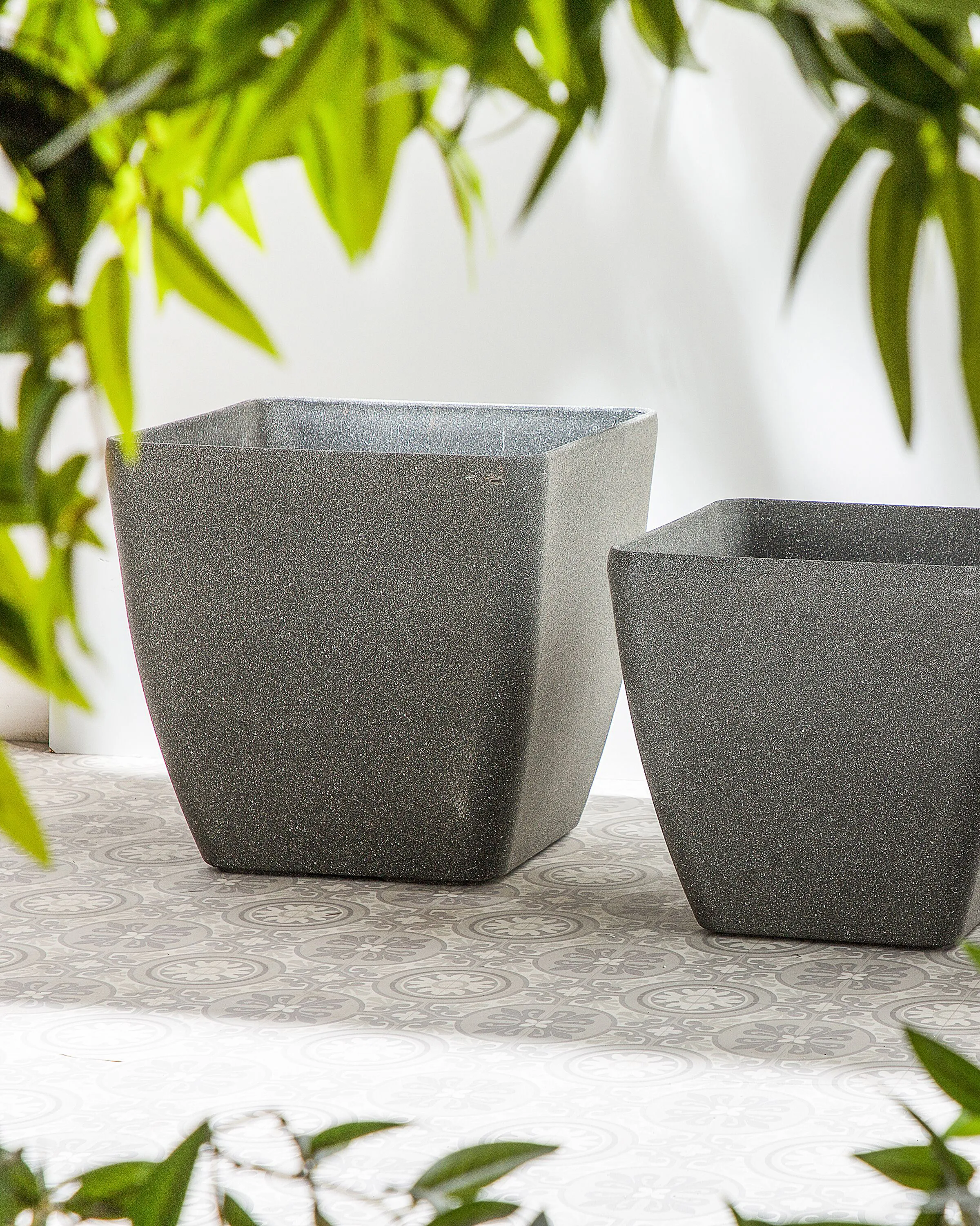Plant Pot ZELI 49 cm Dark Grey