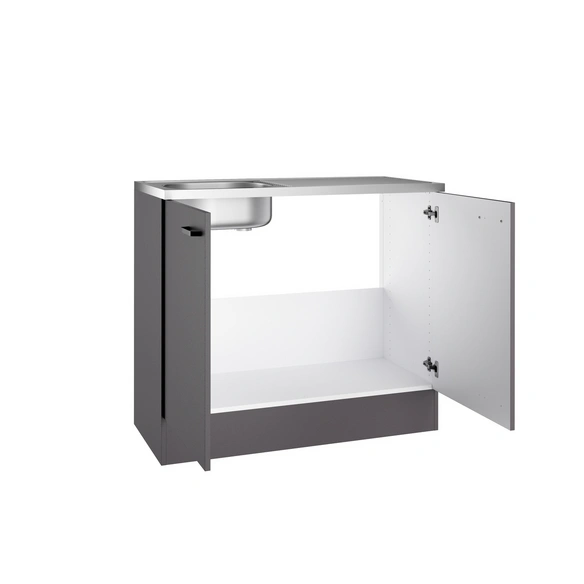 Spülenunterschrank »OPTImulti MUKI SPL105-1  «, BxTxH: 100 x 50 x 88,2 cm, Anthrazit Matt (Kiel420)