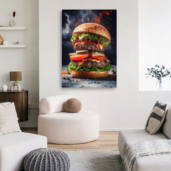 Feeby Obraz na płótnie, Burger Jedzenie Restauracja 40x60