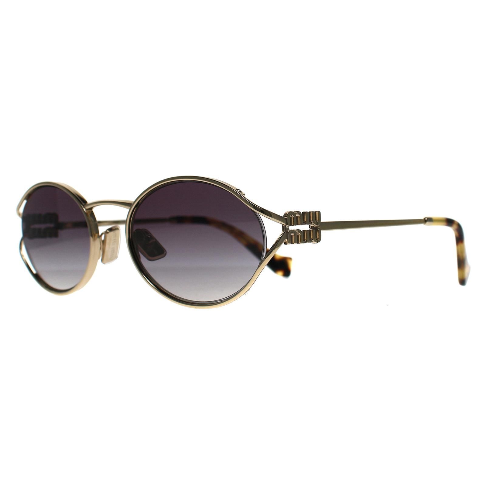 Miu Miu Oval Brass Gold Dark Brown MU52YS