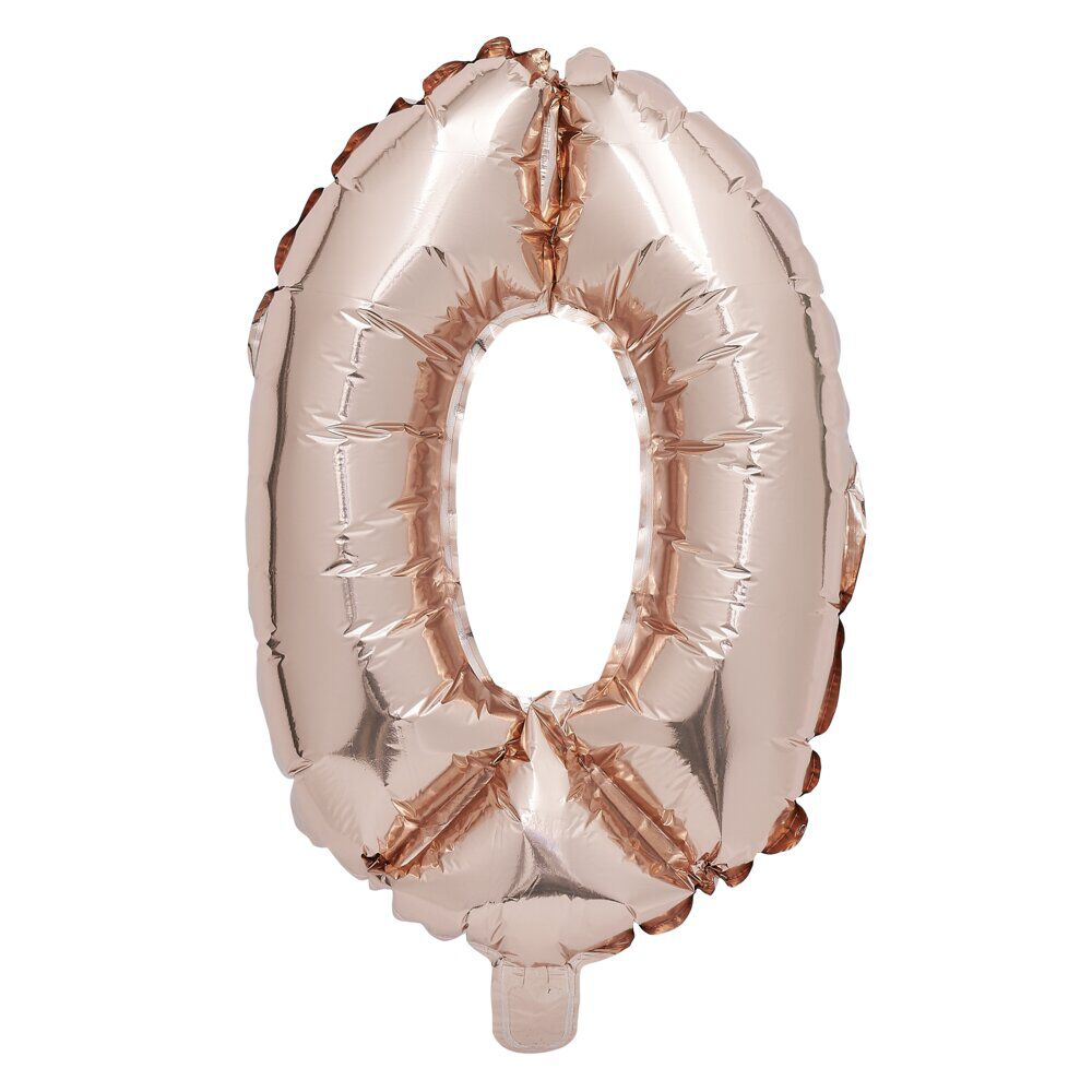 Ballon chiffre 0 rose gold 33cm