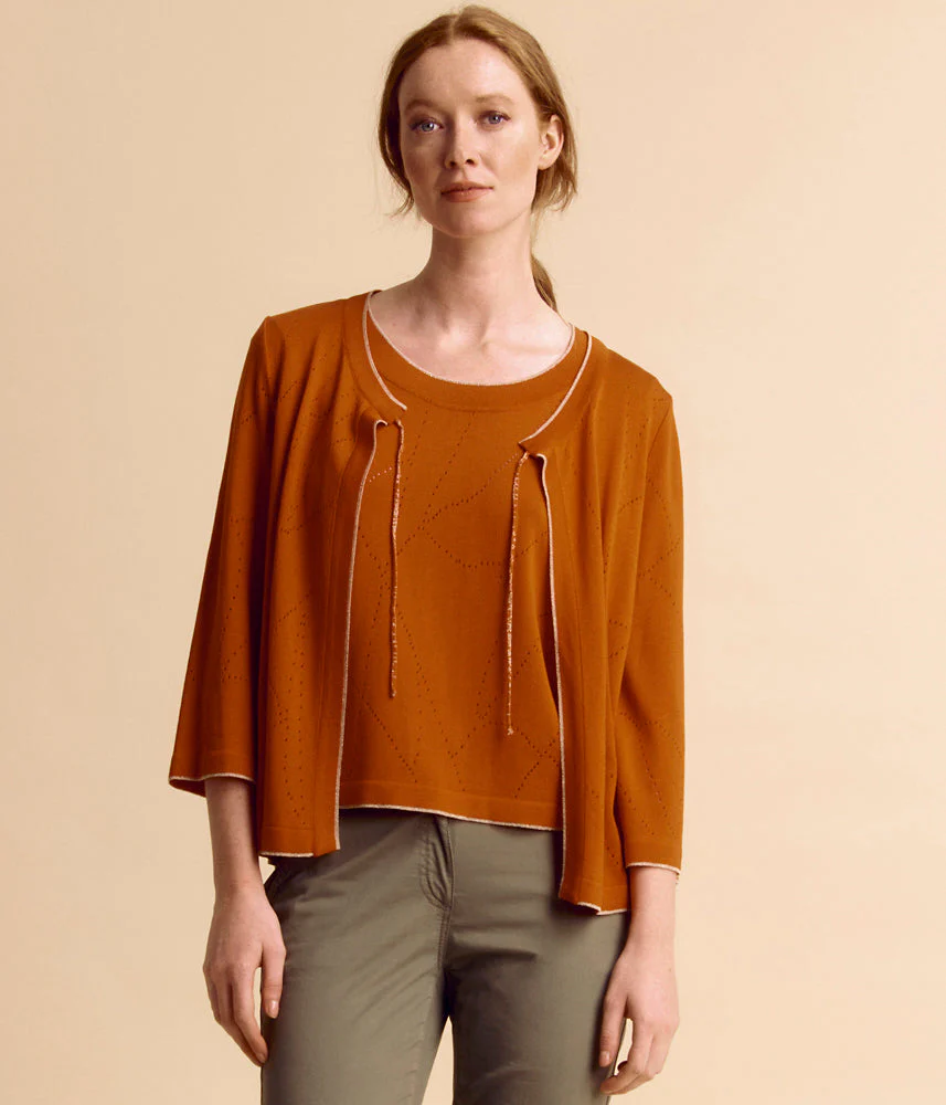 Gilet maille ajourée GALIA/85150/831
