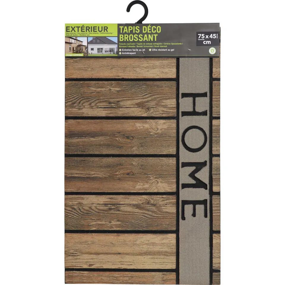 Luance Deurmat - met print - rubber - houtlook - 45 x 75 cm