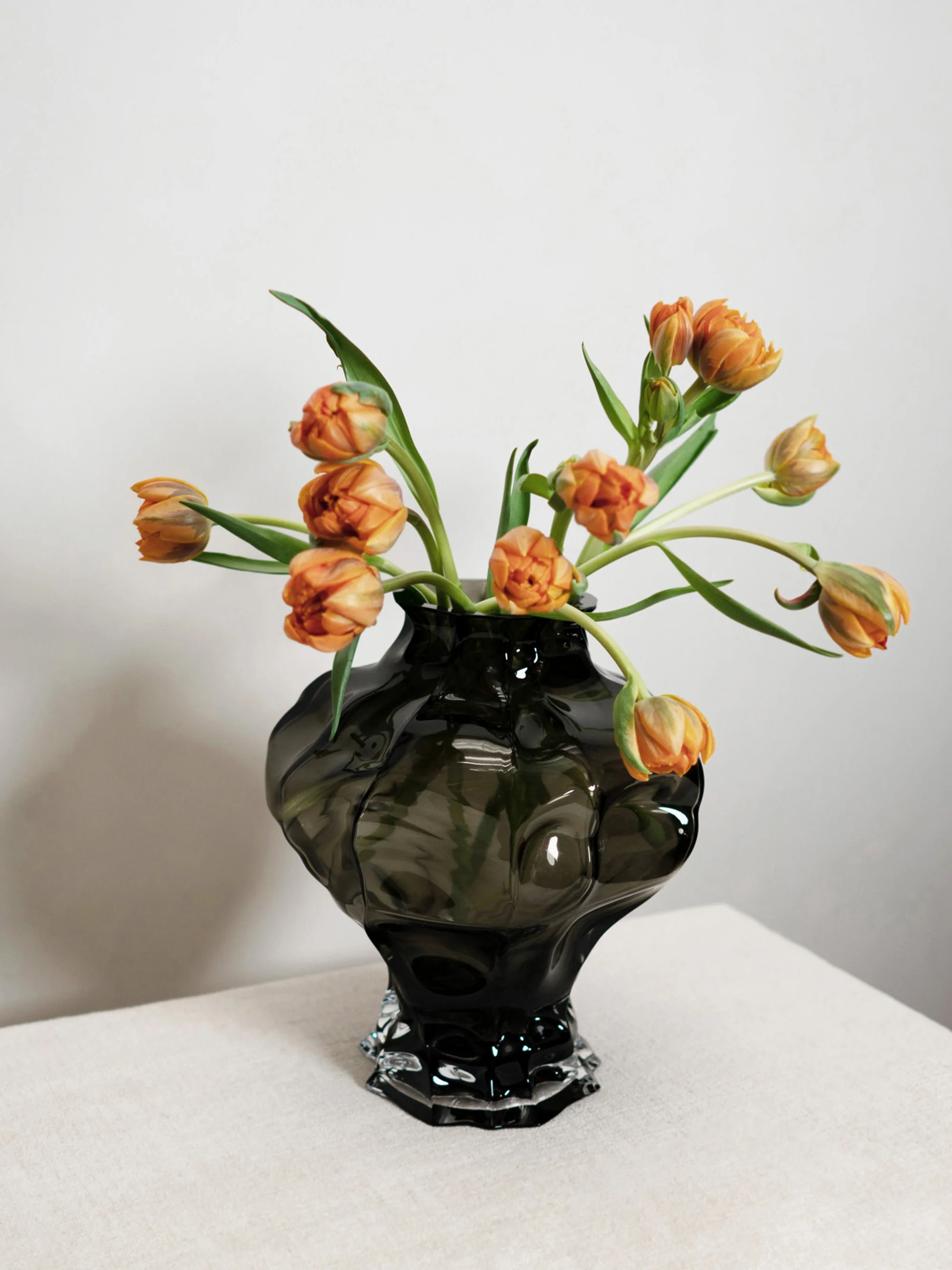 Mundgeblasene Glas-Vase Ammonit