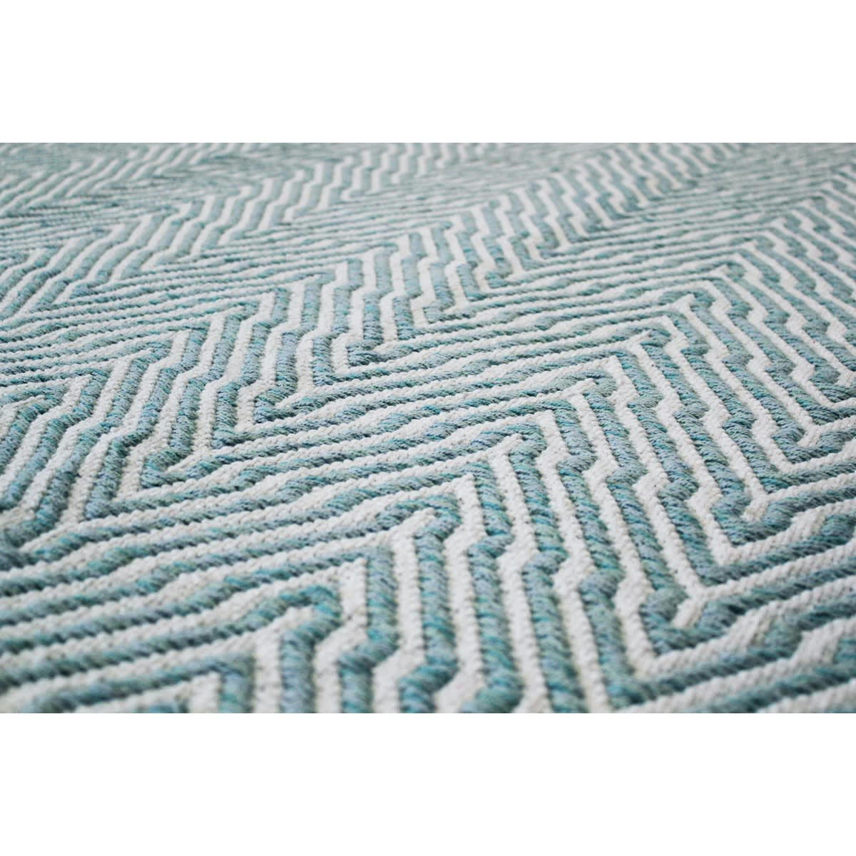 GLAZE - Tapis design en Coton Bleu turquoise 120x170 cm