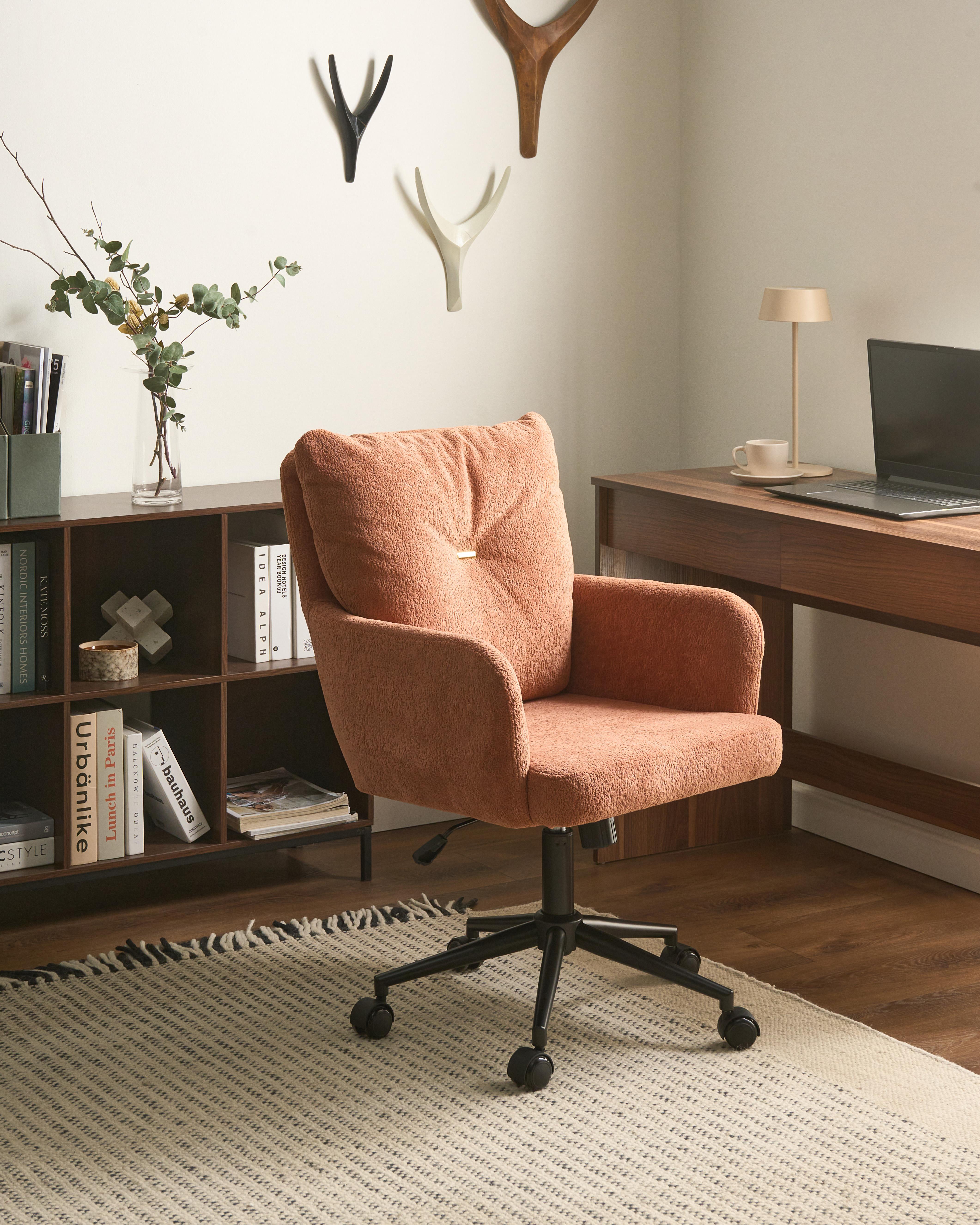 Desk Chair ALPINE Fabric Golden Brown