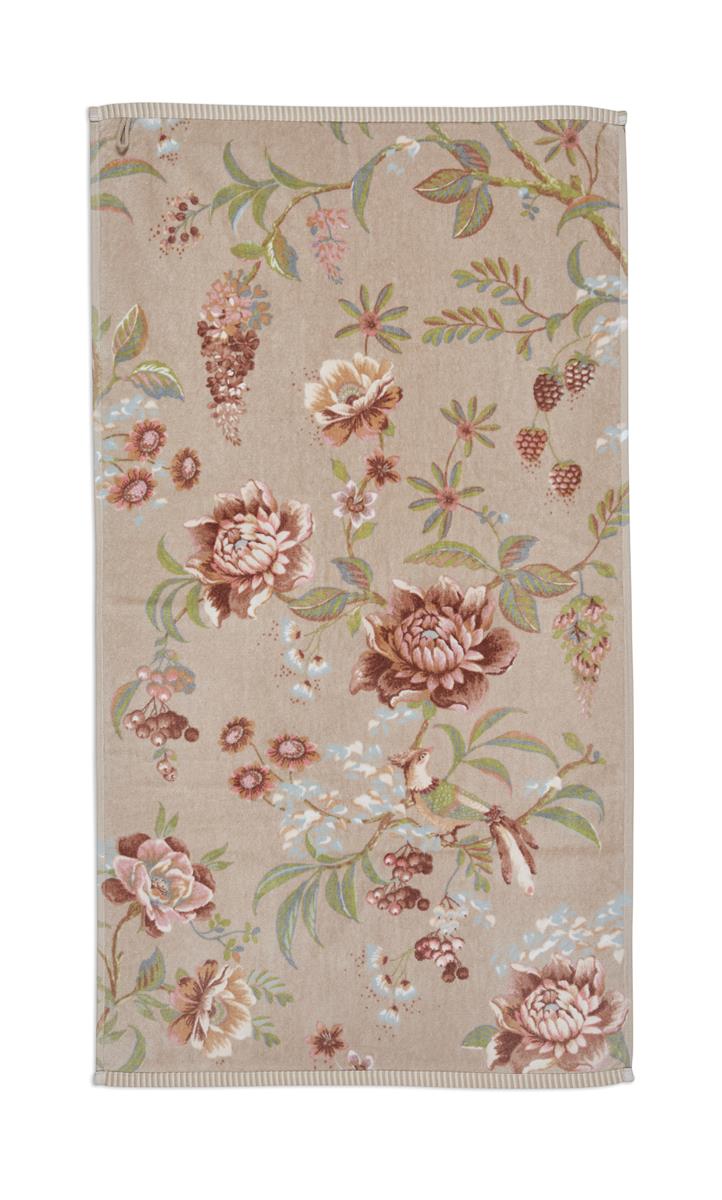 Pip Studio handdoek Secret Garden - 55x100 cm - khaki