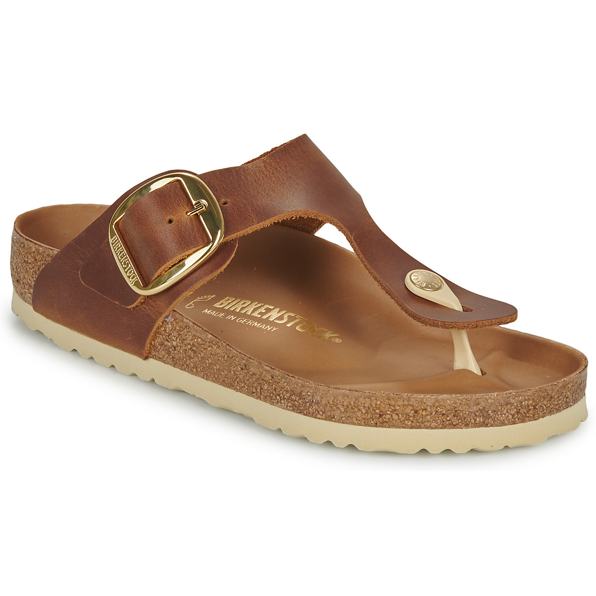 BIRKENSTOCK - Gizeh Big Buckle - Leather / Patent / Cognac / Regular
