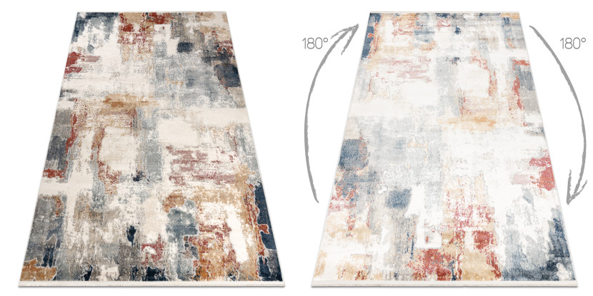 Dywan DISTIN 0144B biały / różowy / pudrowy nowoczesny - 80x150 cm