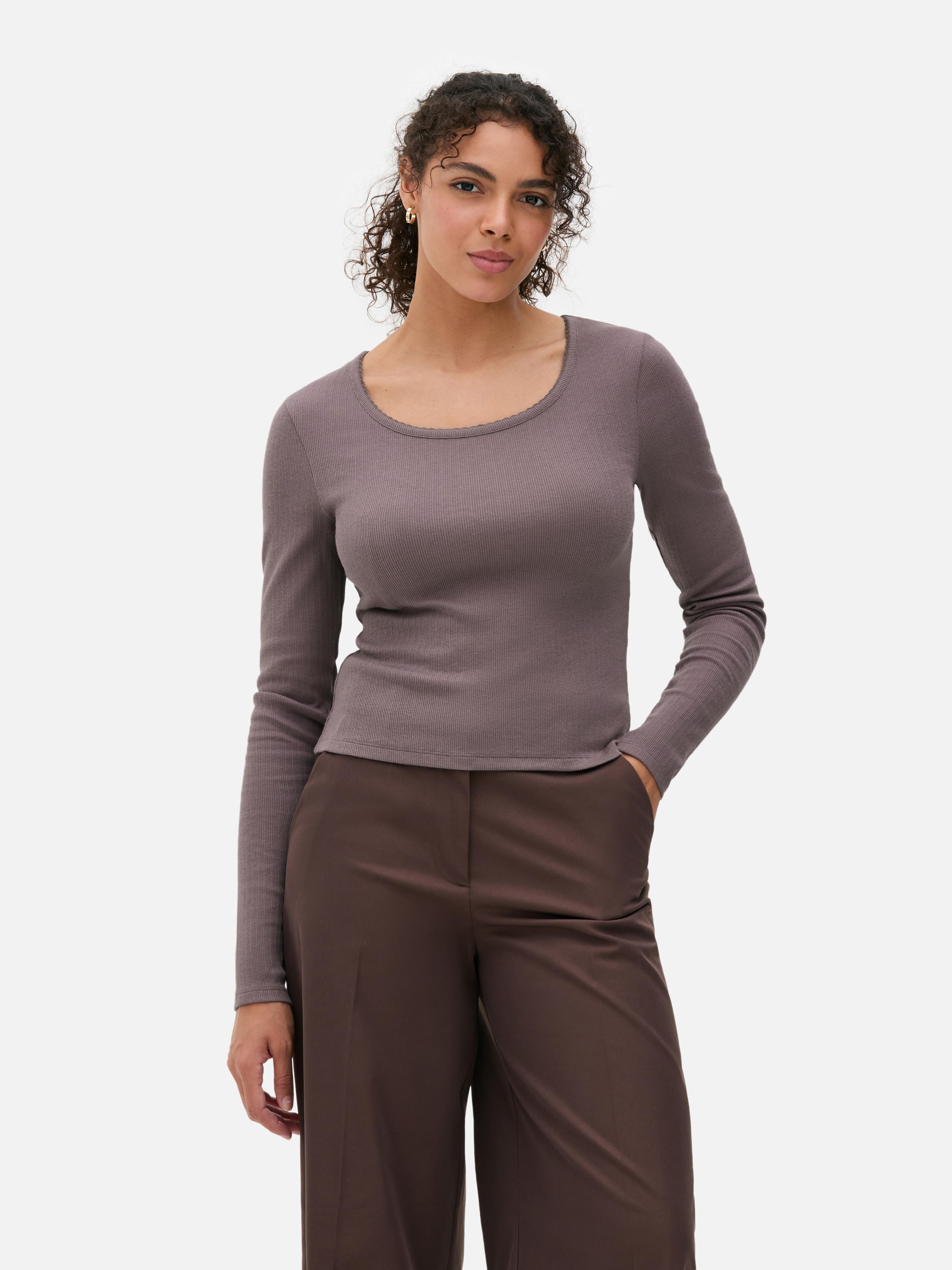 Cotton Rich Scoop Neck Top