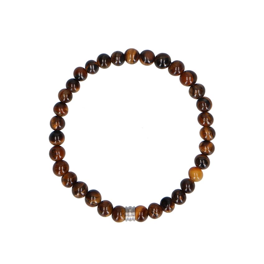 Manfield Bruine heren kralen armband