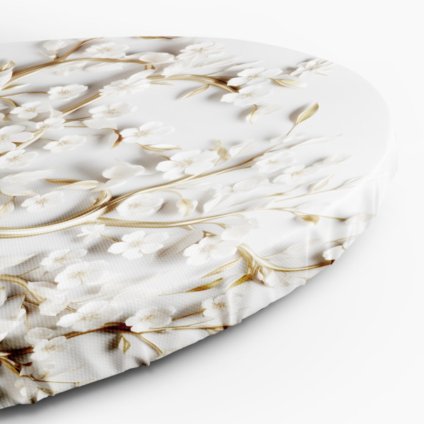 Feeby Okrągly obraz, Złoty kwiat magnolii glamour 3D 40d