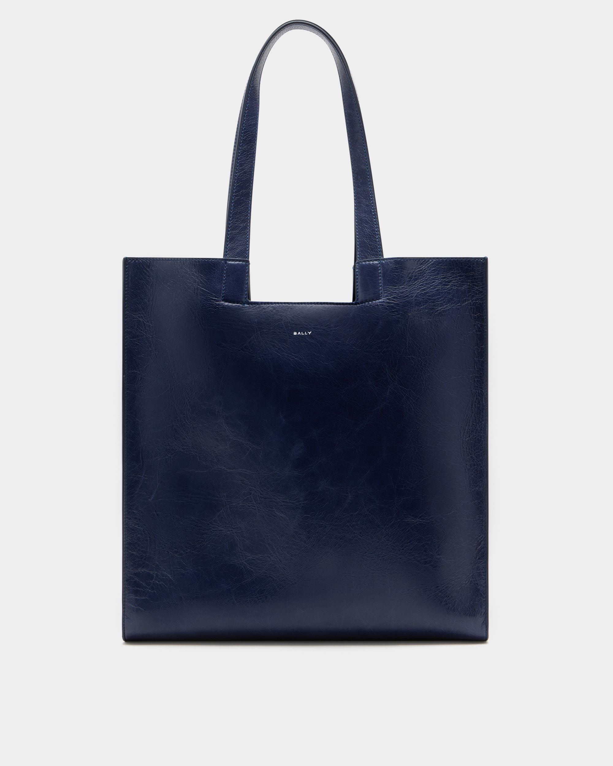 Tote Bag Easy Bally Aus Leder In Navy Blue