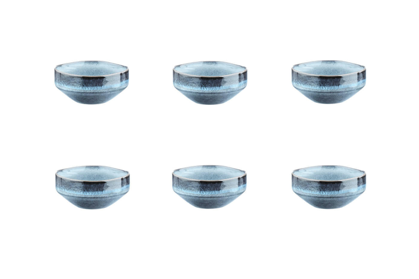 GENESIS - Lot de 6 petits bols en grès bleu D11
