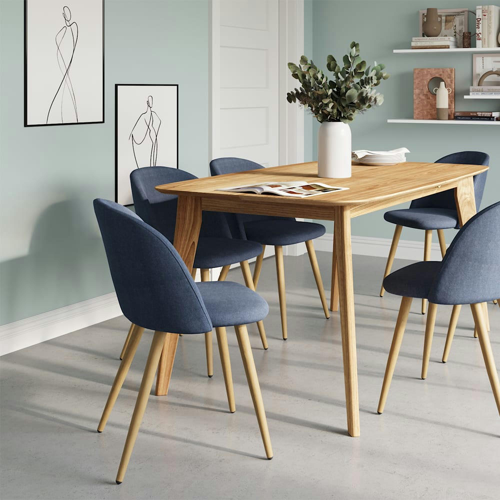 OMAN - Table rectangulaire 6 personnes en bois clair 150 cm