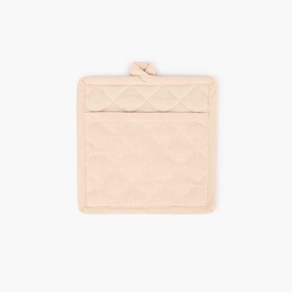 Pega Quadrada em Algodão Bege 4EVERYDAY