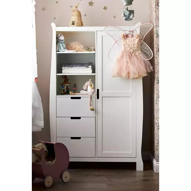 Obaby Stamford Sleigh Double Wardrobe - White