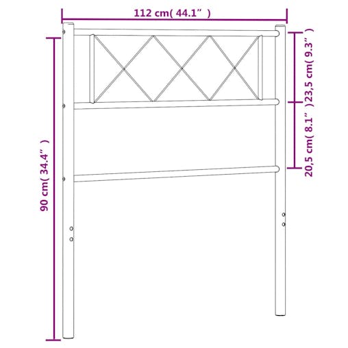 NNEVL Metal Headboard White 107 cm