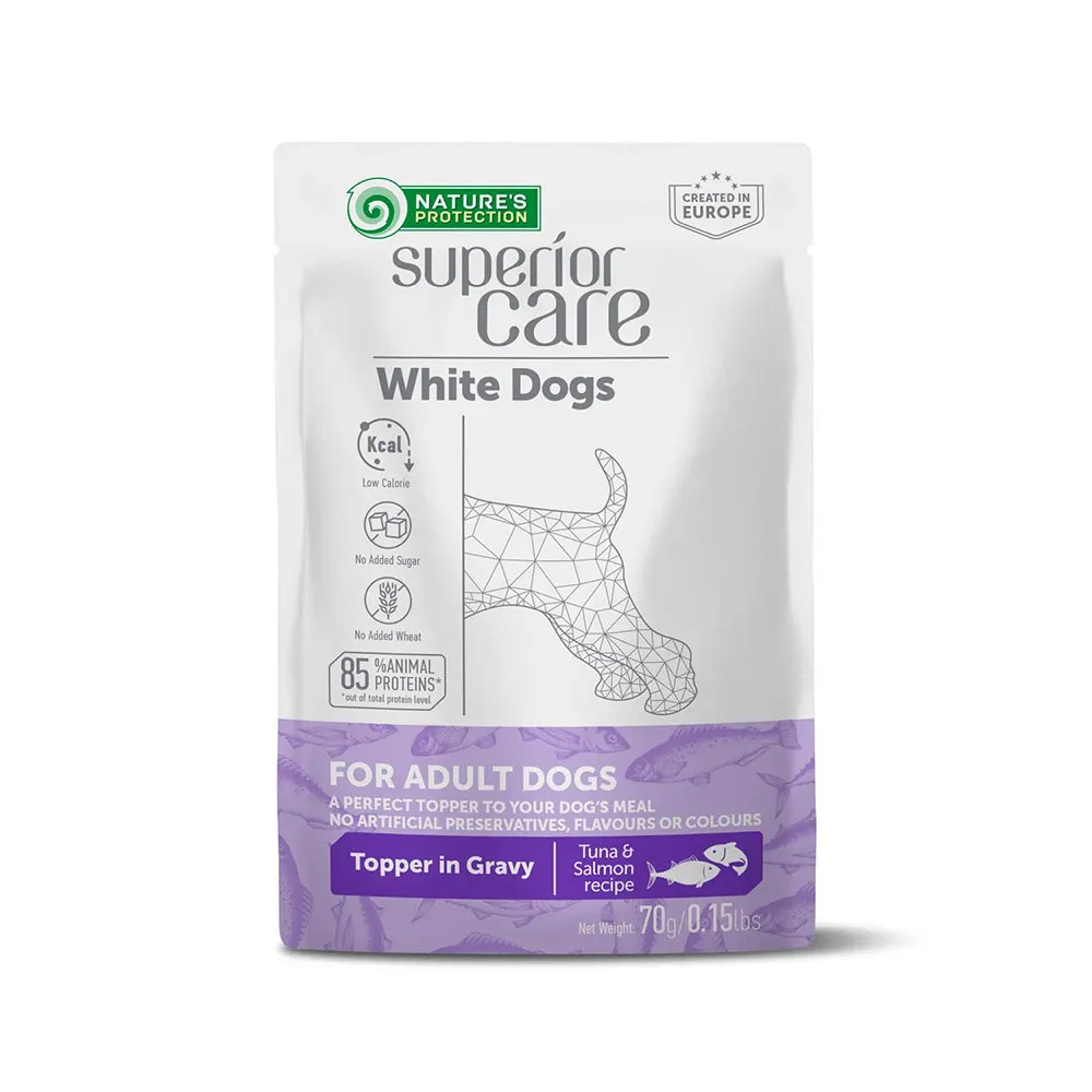 Nature´s Protection Superior Care Adult dog supplement white dogs-tuna and salmon 24x70g