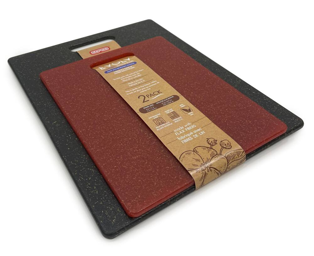 Dexas Flax Fibers Eco-Friendly Cutting Boards, Dishwasher Safe, 2-pk, Black/Red