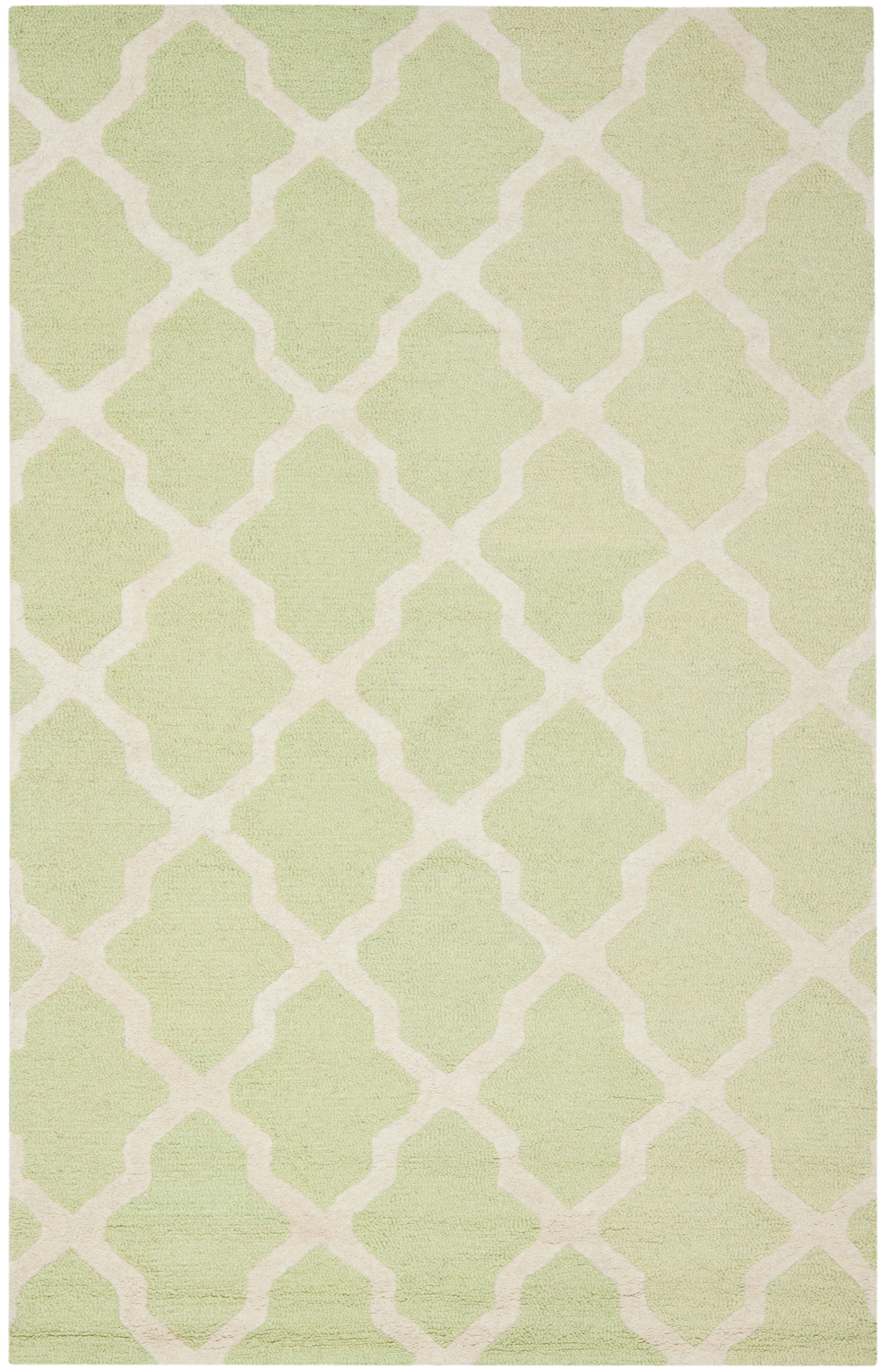 CAMBRIDGE - Tapis de salon interieur en vert clair & ivoire, 152 x 244 cm