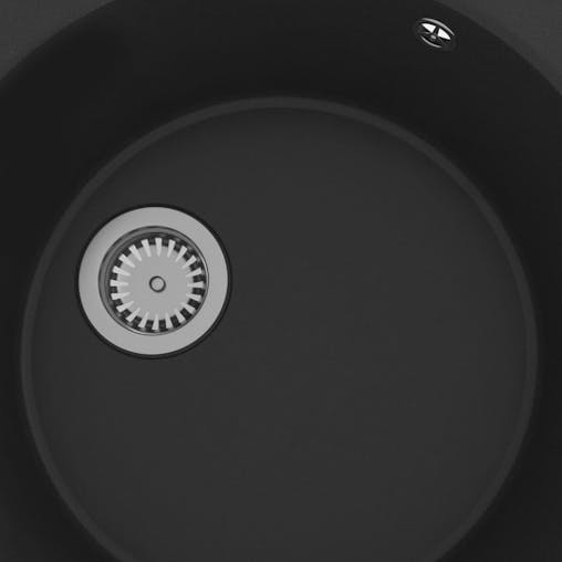 NNEVL Kitchen Sink with Overflow Hole Black Granite
