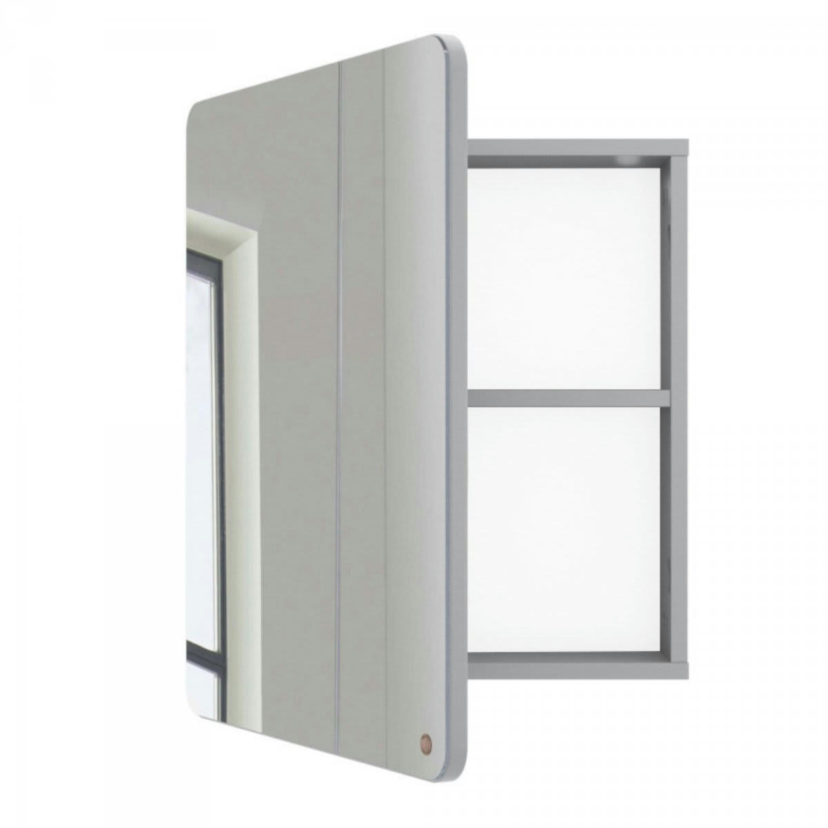 ATOLE - Miroir de salle de bain avec placard en bois gris