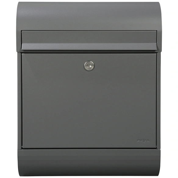 Briefkasten »Ruby«, oval, Stahl, basaltgrau