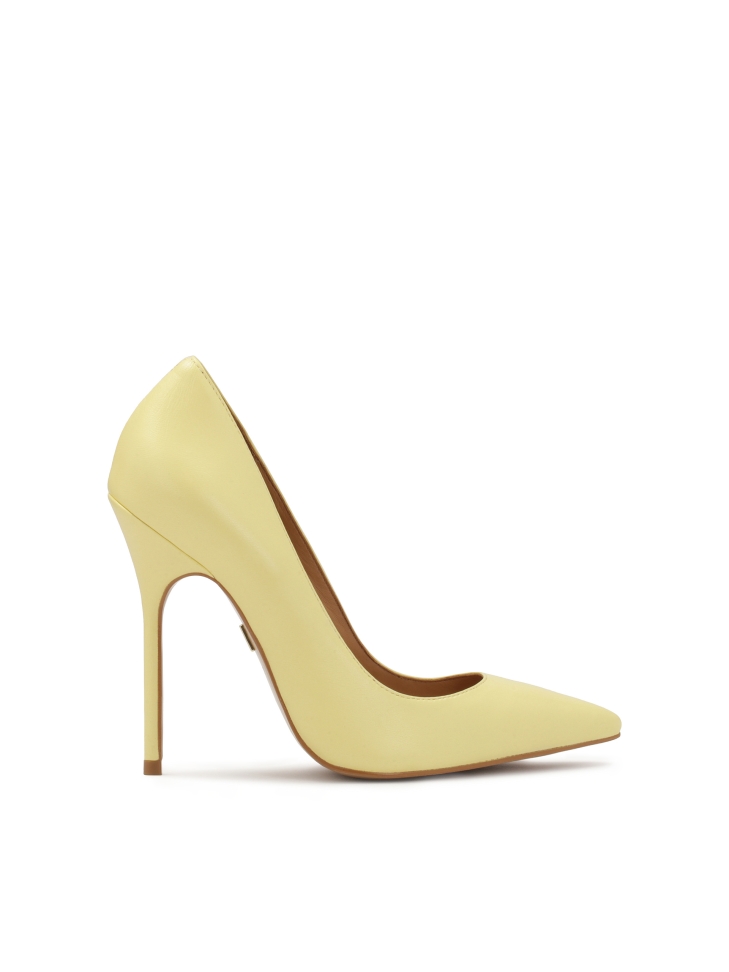 Yellow high stiletto pumps