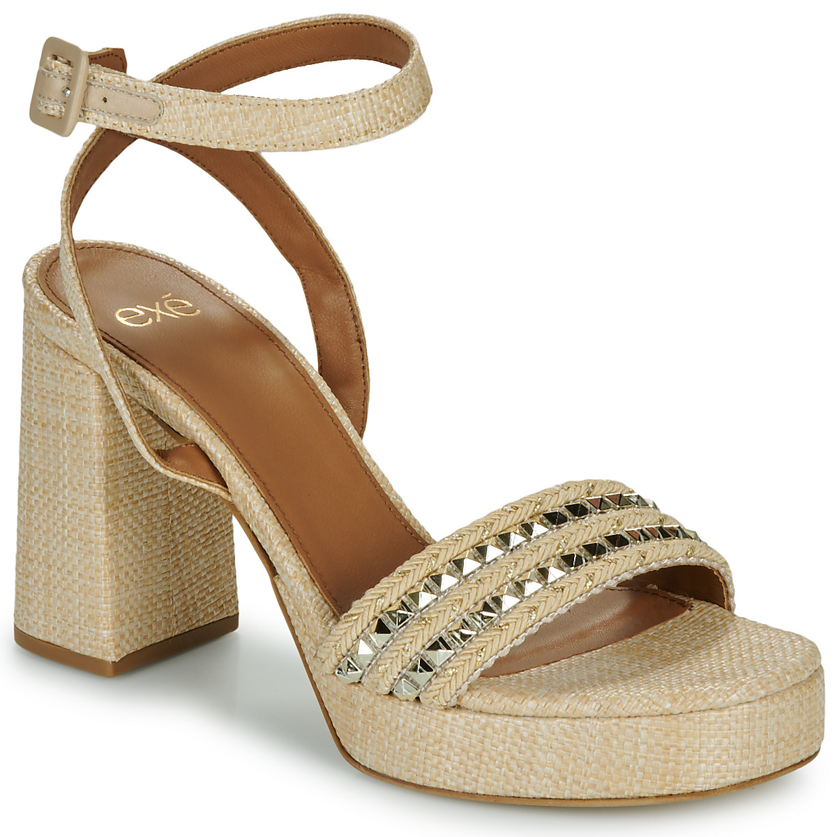 Exé Shoes - 619-ANCONA-RAFFIA-BEIGE-GOLD - Beige