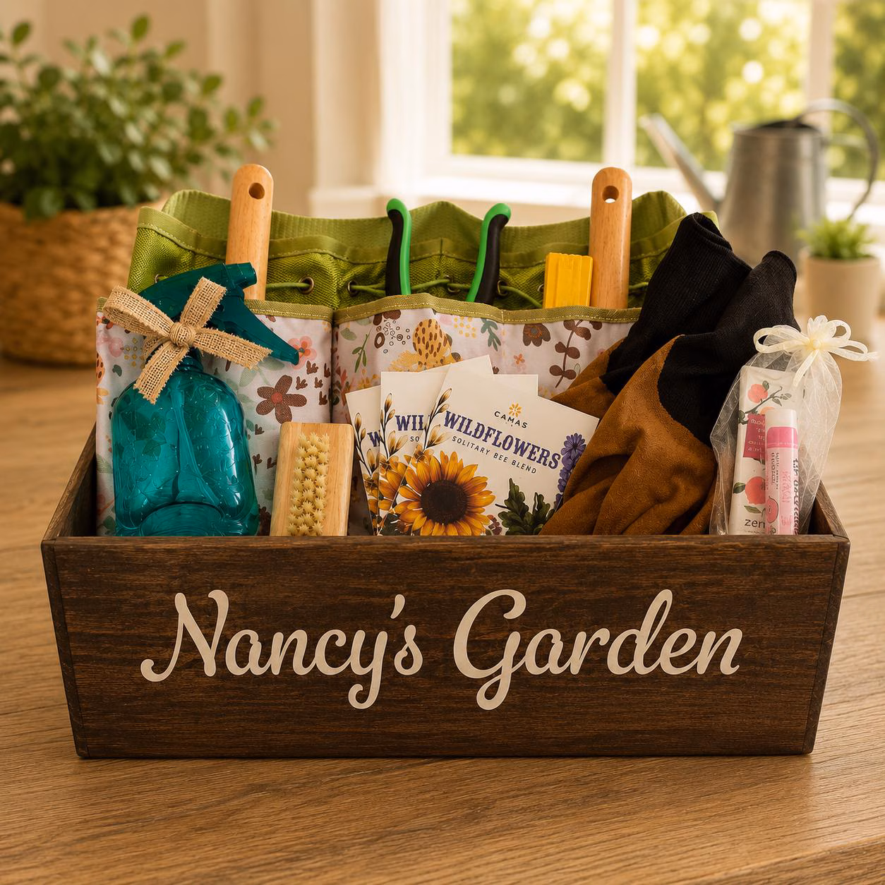 Personalized Gardening Gift Box | Garden Starter Kit with Tools & Tote
