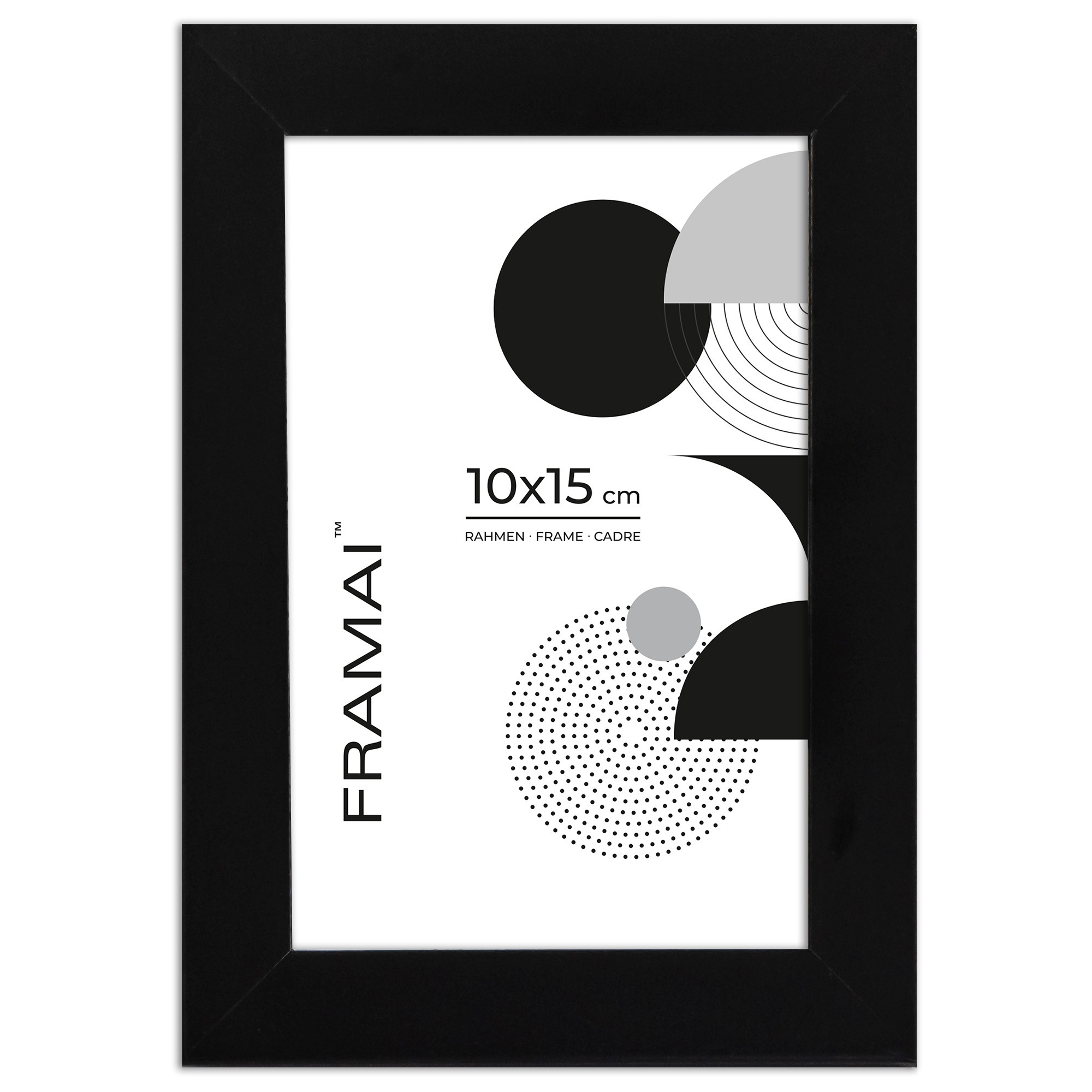 Czarna ramka na zdjęcia 10x15 cm rama prostokątna FRAMAI®
