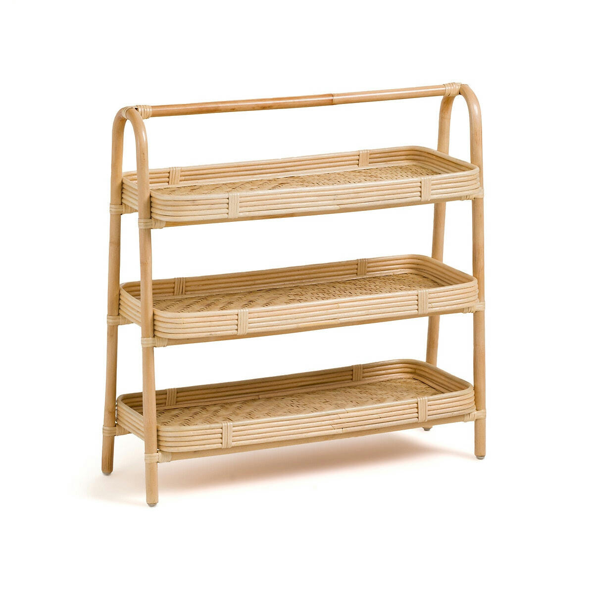Etagère 3 plateaux en bambou et rotin, Lyra