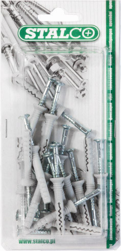 Kołek rozporowy do szybkiego montażu z kołnierzem KSMK koszulka: ø6x40mm , gwóźdź: ø3,8x44mm , 20 szt. STALCO BKSM-K 6*.40