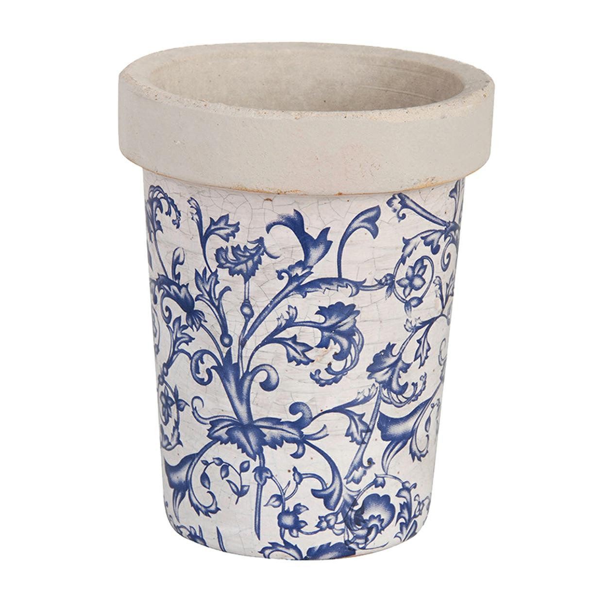 Doniczka ceramiczno-betonowa vintage niebieska 13x16 cm Esschert Design