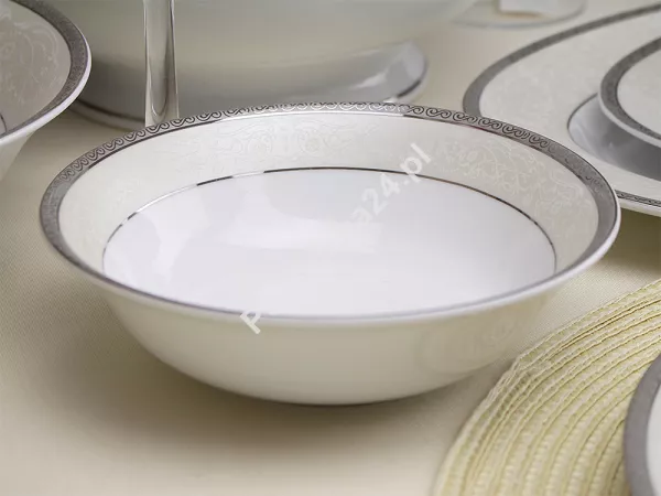 Serwis obiadowy na 12 osób (43 el.) Bogucice - Agawa Platin 678