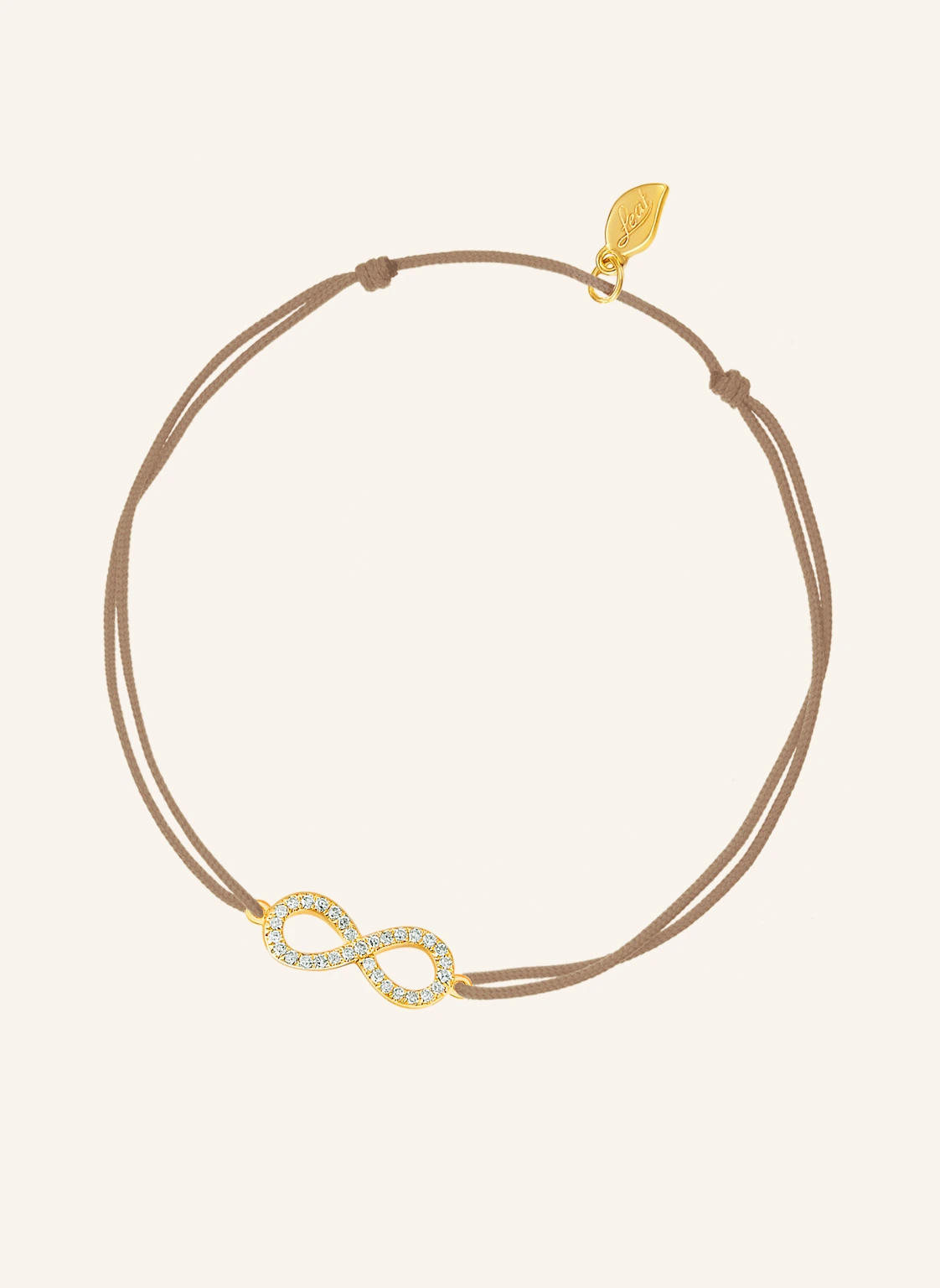 Leaf Freundschaftsarmband INFINITY aus 18 Karat Gelbgold mit Diamanten