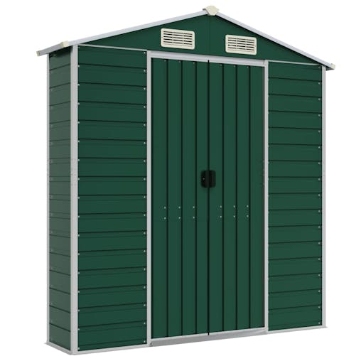 NNEVL Garden Shed Green 191x725x198 cm Galvanised Steel