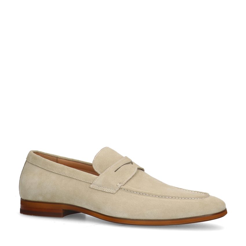 Manfield Beige suède loafers