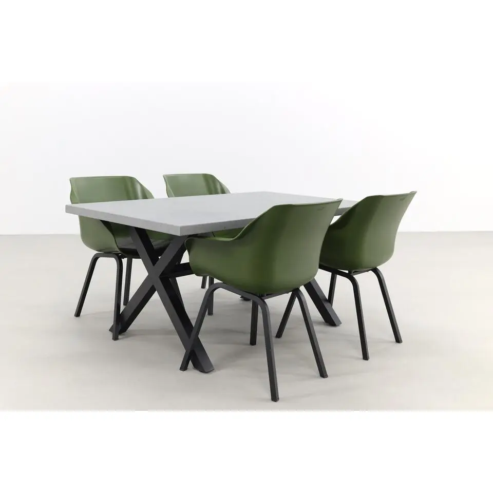 Hartman Sophie Element Mosgroen/Verona black 160 cm. tuinset - 5-delig