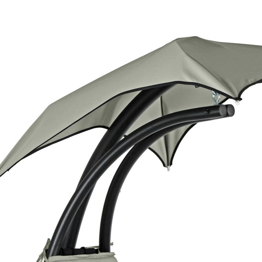 - Fauteuil suspendu avec revêtement et coussins en métal beige