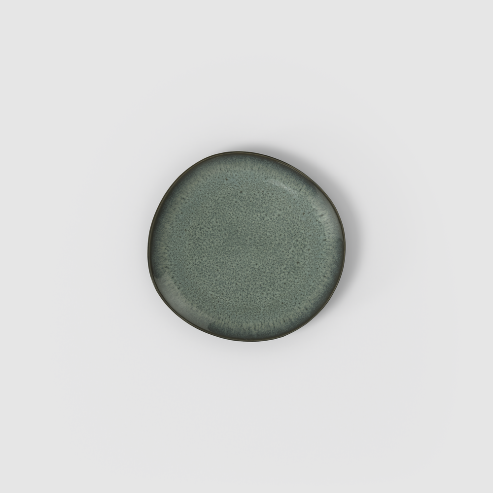 Lave Appetizer/ Bread Plate - Grey, 7'' x 6.7'', stoneware