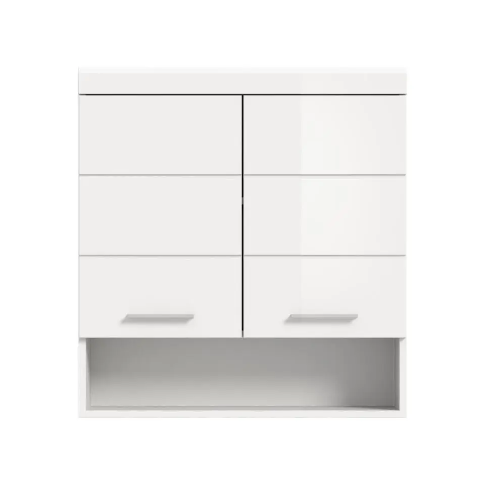 Hioshop Scout badkamerkast wandgemonteerd 2 deuren- 3 spiegeldeuren- 1 plank
