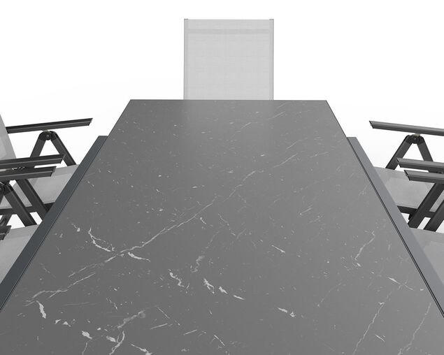 Frankie-Sinta 13 Piece Extension Dining Setting (Gunmetal Grey)