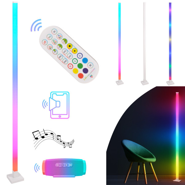 Lampa podłogowa RGB MAGICAL biała LED 1x7W Zmieniające się kolory lm Polux