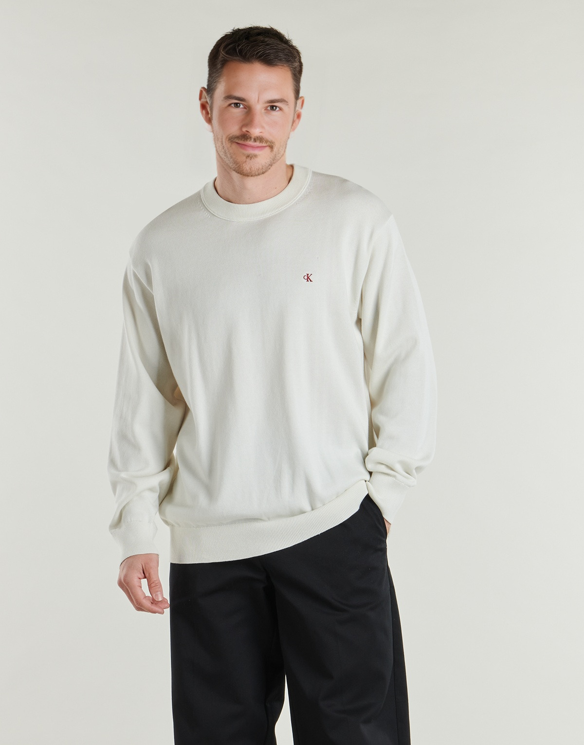 Calvin Klein Jeans - EU LS COTTON RELAXED CREWNK SWEA - White
