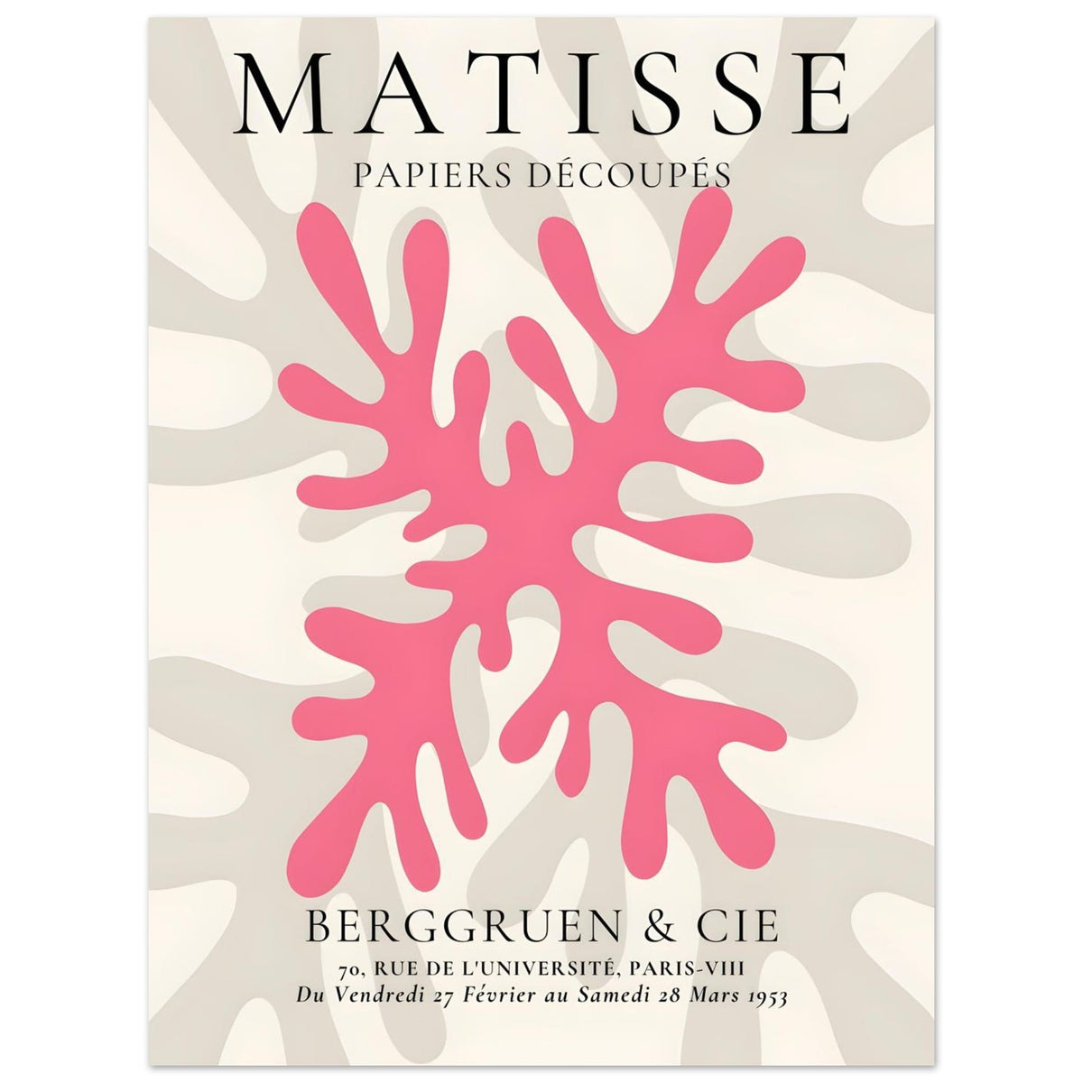 Artfulprints Poster Matisse – Pink coral  - 30x40 cm - Roze