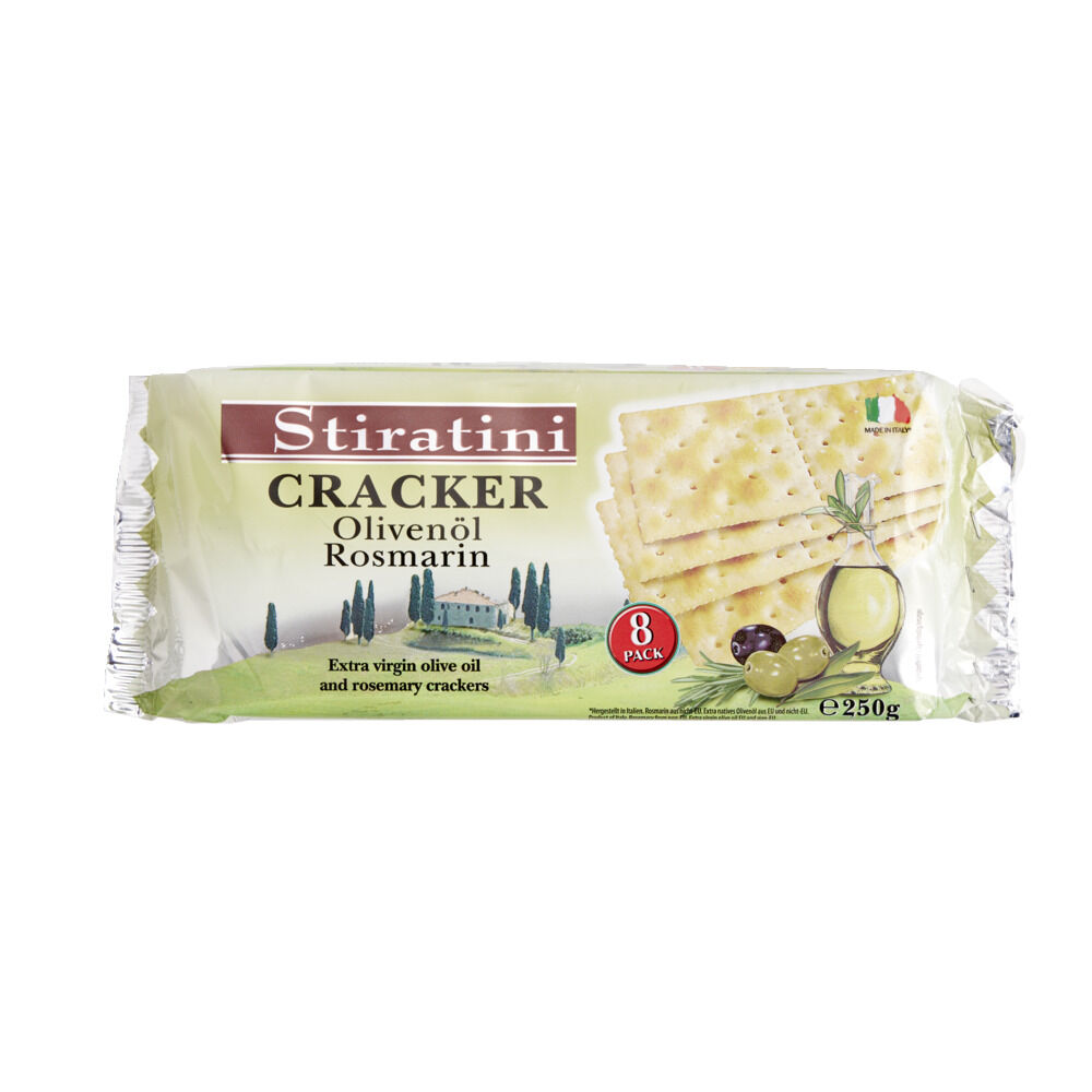 Crackers à l'huile d'olive et au romarin 250gr